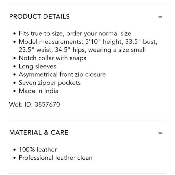 NWT 7 For All Mankind Black Soft Leather Moto Jacket $895!!! - Picture 2 of 10